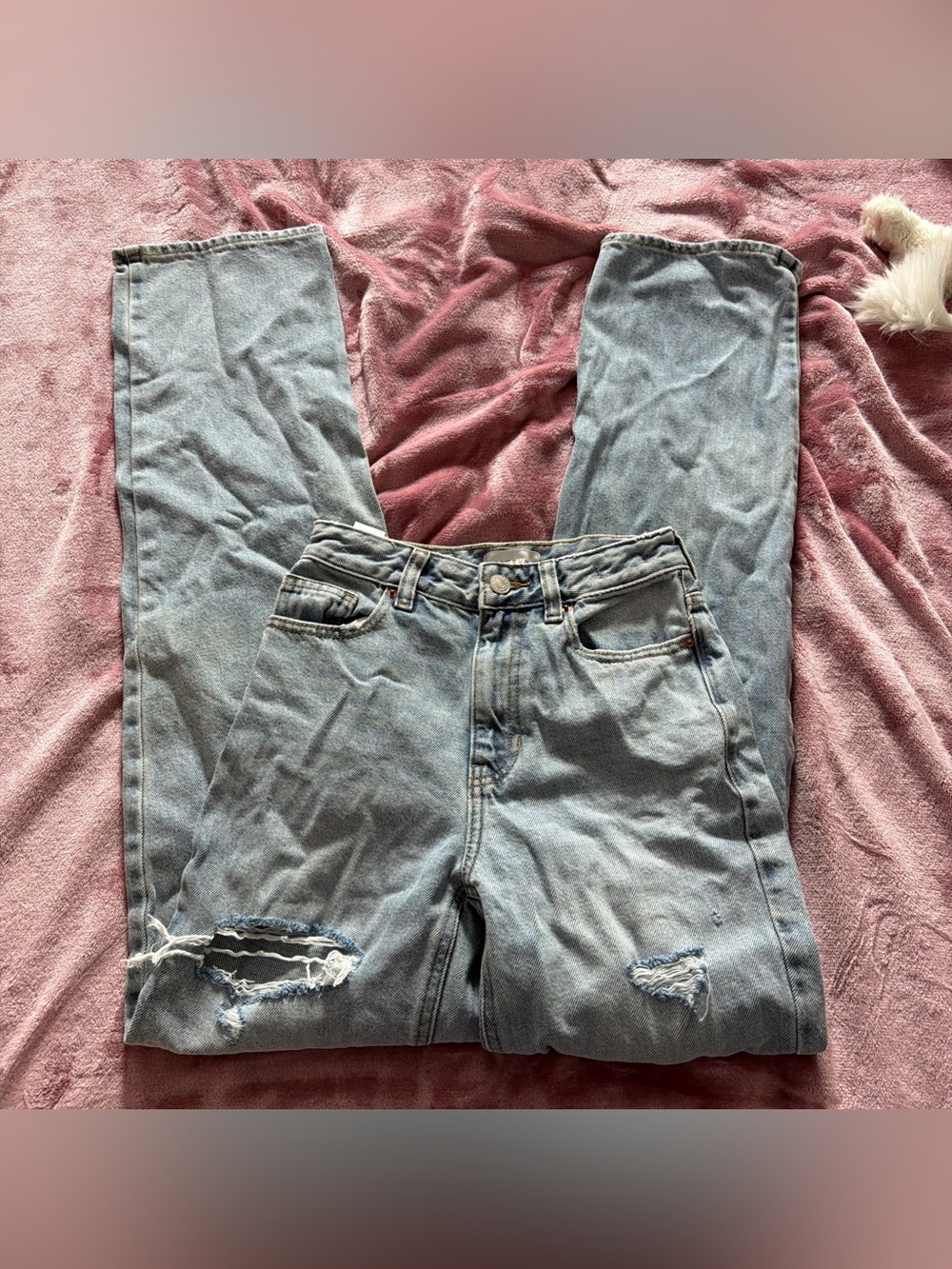 PacSun Women's Light Blue Boyfriend Jeans - Distressed